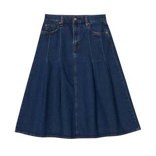 Levi's李维斯26年春夏新款女士美式复古休闲A字中长牛仔百褶裙