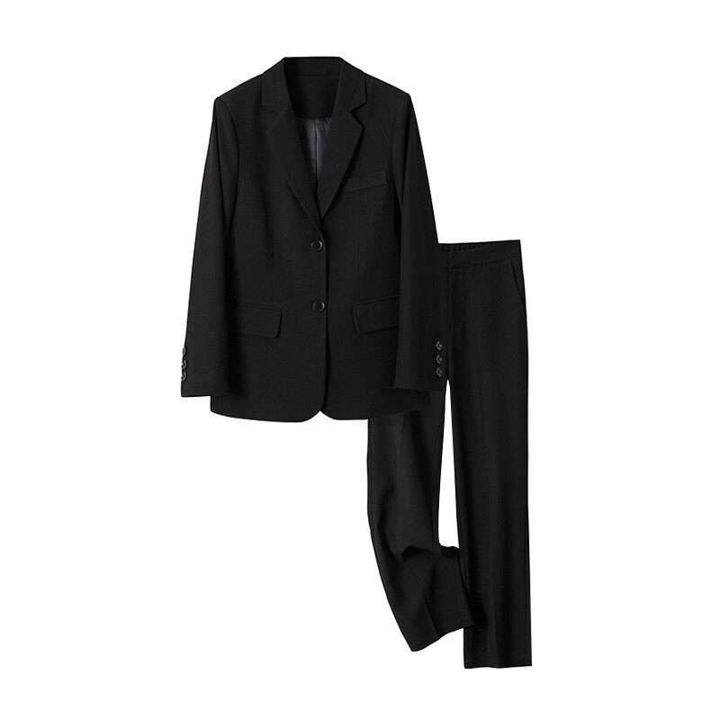 西装套装女春秋新款职业正装西服外套工作服面试商务休闲西裤宽松