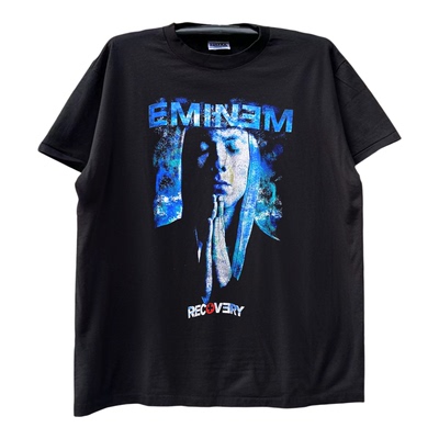 Eminem埃米纳姆vintage古着高街重机车风暗黑oversize纯棉短袖T恤