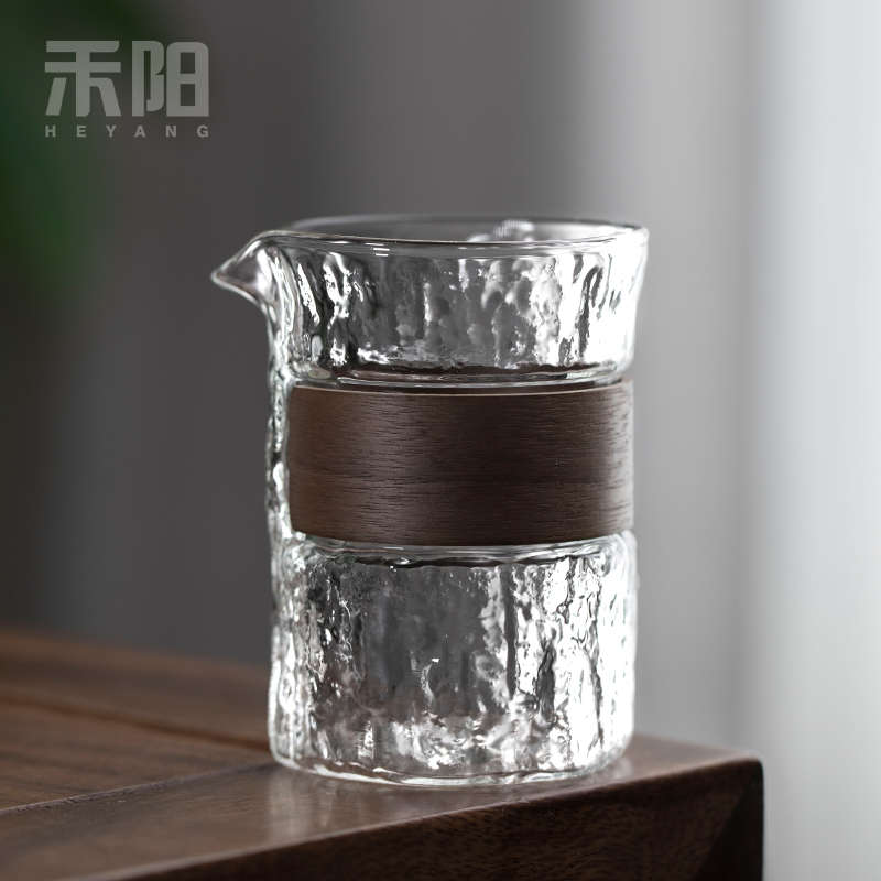 禾阳 日式玻璃公道杯耐高温公杯功夫茶具配件分茶杯防烫茶海匀杯
