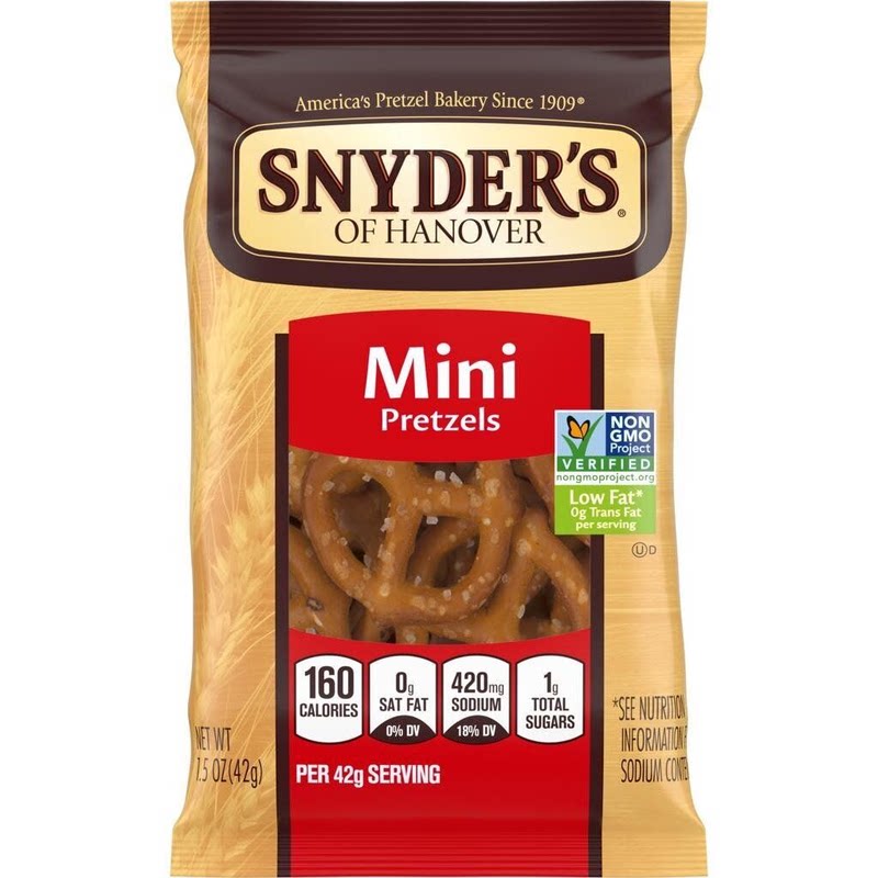Snyder'sof Hanover迷你盐味蝴蝶曲奇解馋版小包装低脂脆皮蝴蝶版