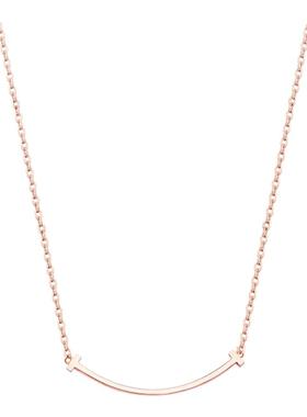 周珍珍笑脸弯管项链经典时尚百搭轻奢锁骨链轻奢玫瑰金小众设计