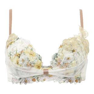华歌尔Wacoal内衣女聚拢集中收副乳防外扩 蕾丝刺绣性感文胸罩490