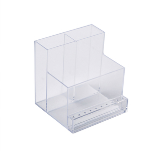 美甲打磨机亚克力收纳盒打磨头整理盒工具透明光疗笔死皮剪置物架