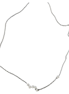 hellojune s925通体纯银 礼物季精致星星项链 叠搭间隔小圆锁骨链