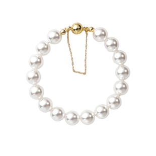 西大班 强光人造澳白珍珠手链女2025新款真多麻灰防脱磁吸扣手饰