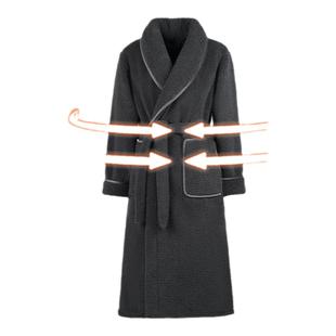 男士睡袍珊瑚绒可外穿长款睡衣家居服法兰绒冬季加绒加厚大码浴袍