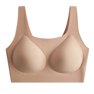 两耳光特调深肤色太隐形无痕内衣女夏天薄款美背心式文胸一体肉色