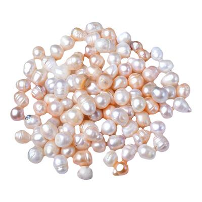 天然淡水珍珠裸珠白透粉光