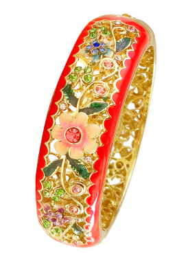 北京复古景泰蓝镀金双层手镯女款