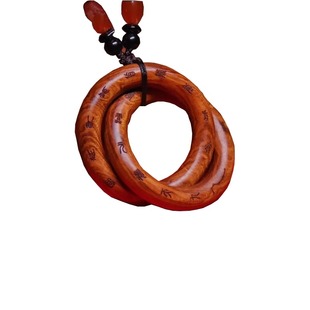 龙虎山雷击枣木乾坤圈阴阳镯手串吊坠法器雕刻十字天经天师手把件