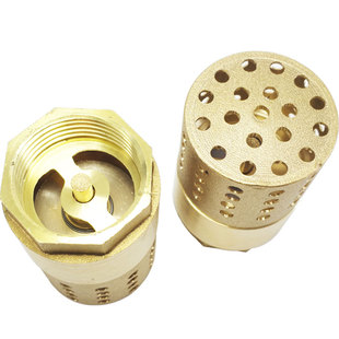 铜底阀井底阀水泵止回阀抽井水防止水倒流止逆阀黄铜体滤网1寸内