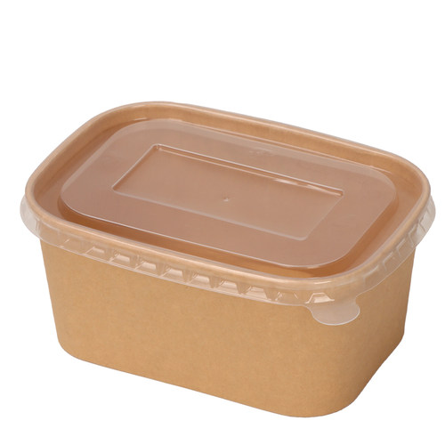 一次性牛皮纸餐盒方形饭盒外卖可降解环保水果沙拉盒寿司便当盒