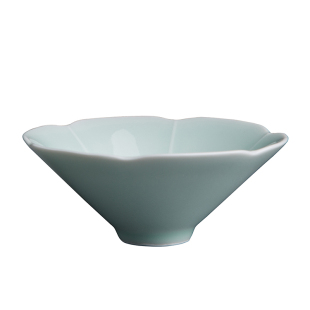 仿宋葵口小斗笠碗湖田影青陶瓷碗特色餐厅饭店酒店创意点心凉菜碗