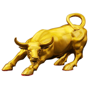 生肖牛铜旺市华尔街股市牛摆件牛气冲天客厅办公室家居玄关铜摆设