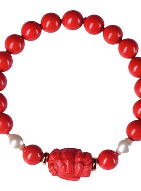 本命年朱砂手串兔子手链生肖兔