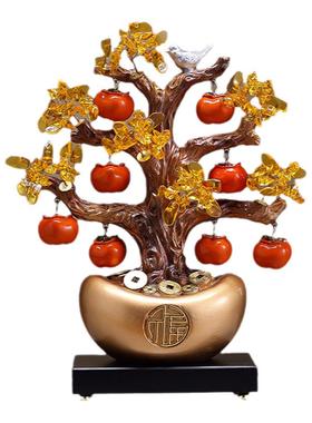 新中式高档招财树摆件新居送礼品