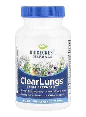 RidgeCrest Herbals草本补充剂呼吸健康黄芩根茯苓子草本复合营养