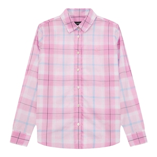 BEANPOLE滨波女士薄纱纯棉格纹设计简约通勤日常户外休闲长袖衬衫