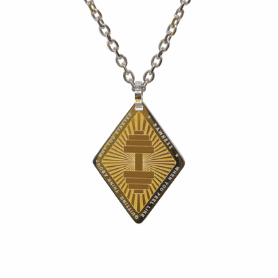 rawness杠铃军牌菱形男士项链