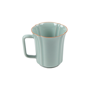 观岚天青汝窑办公杯中式家用陶瓷马克杯大容量咖啡杯办公室个人杯