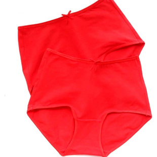 4条价包邮蝶安芬内裤女纯棉弹力棉中腰本命年大红女平角内裤1701