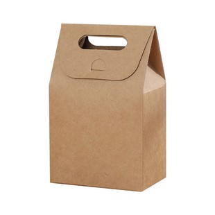 白色加厚复古牛皮纸手提纸袋烘焙包装糖果春节包装牛轧糖饼干盒