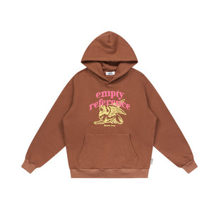 特惠6折起EMPTY REFERENCE美式复古狮身人面像印花连帽卫衣秋帽衫