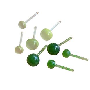 天然玉石一体耳钉防过敏养耳棒原创原石耳钉冰种耳棍碧玉耳饰新款