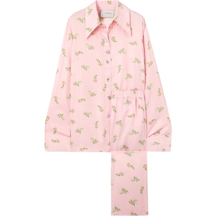 【折扣】Sleeper 女印花缎面粉色睡衣套装