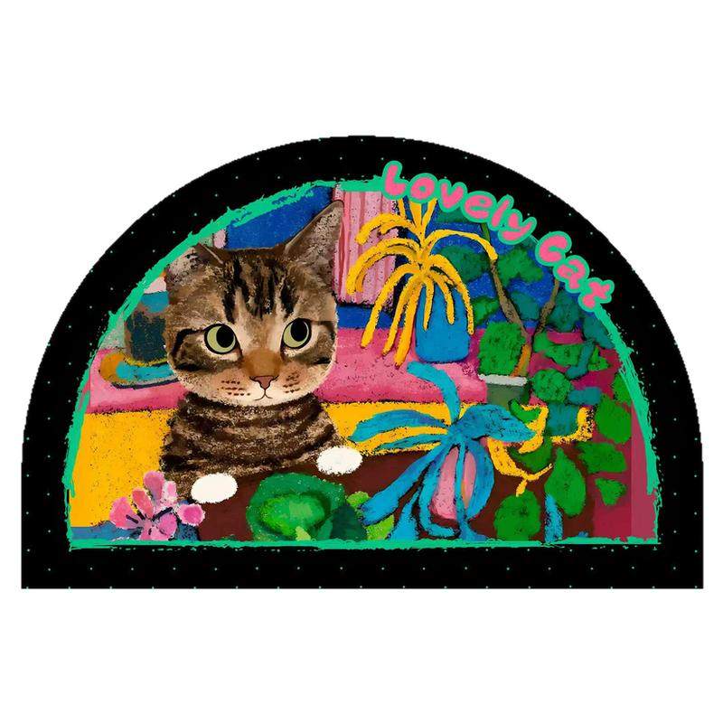 卡通可爱小猫软硅藻泥浴室地垫