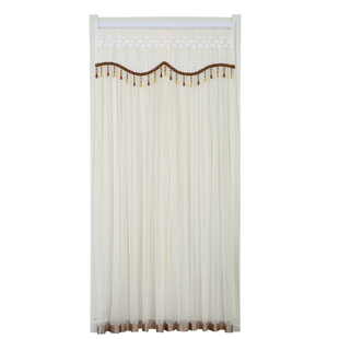 免打孔家用双层纱门帘半截隔断帘防蚊帘卧室防偷窥魔术贴布艺门帘