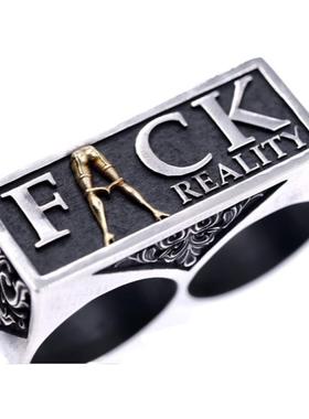 欲望车间原创纯银男情色指虎戒指