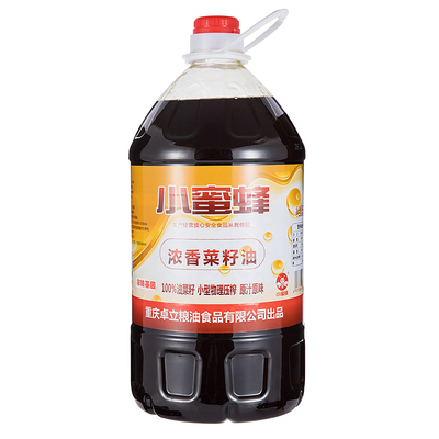 小蜜蜂浓香菜籽油5L桶9.2斤压榨