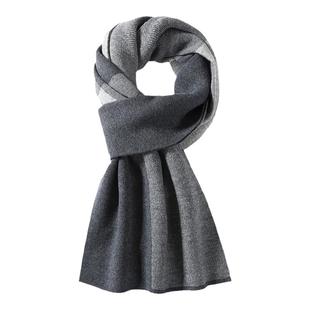 恒源祥纯羊毛围巾男士秋冬保暖商务格子韩版潮流长款男款加厚围脖