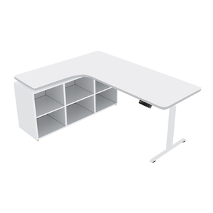 【wzo升降桌】转角书桌L型电动电脑桌拐角书柜中小学生学习桌