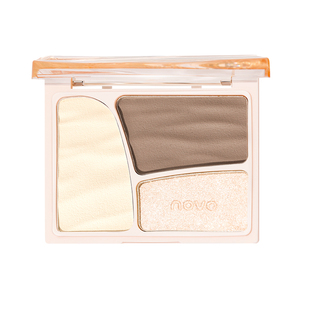 novo三色高光修容一体盘面部综合盘哑光提亮立体阴影鼻影眼影侧影