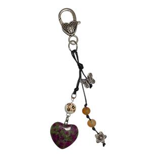 韩国pincunomaruJOY 朴秀荣同款Y2K手工陶瓷玉石爱心钥匙扣挂件