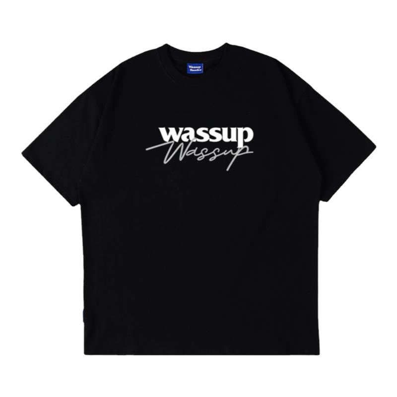 WASSUPHEODS基础logo叠影短袖
