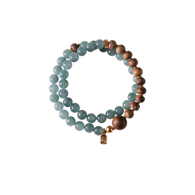 山晓·原创奇楠沉香翡翠双圈手串