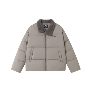 FORNINES防泼水白鸭绒翻领羽绒服男款冬季情侣保暖防寒服厚外套女