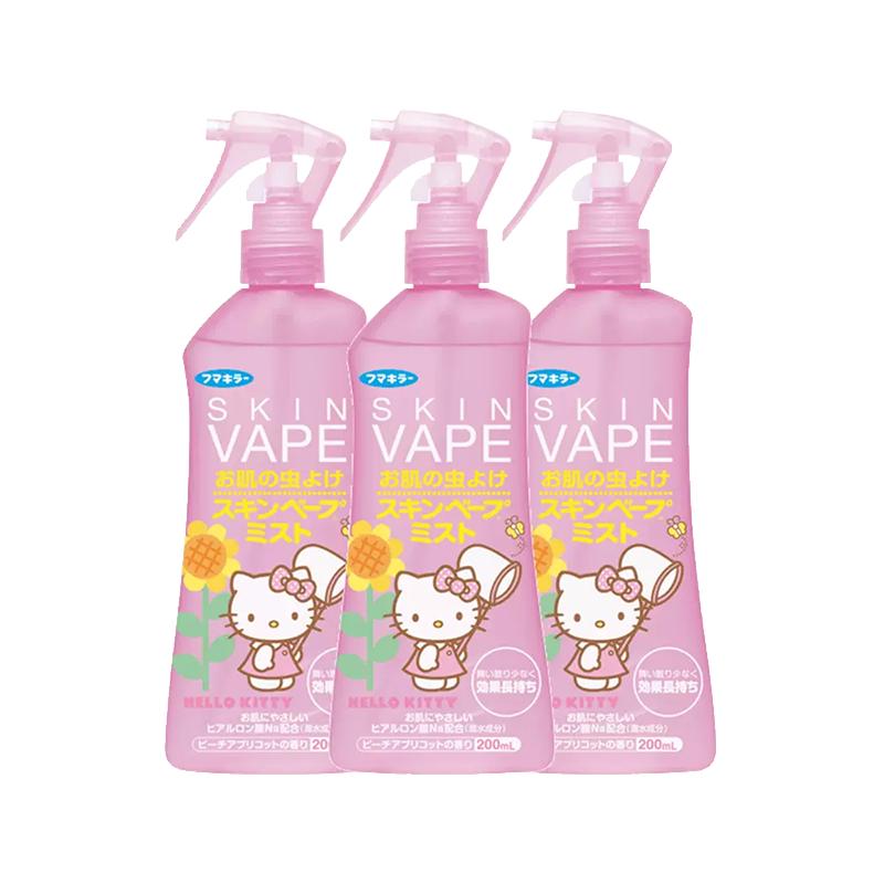 【自营】日本vape婴儿户外驱蚊喷雾未来蜜桃味防蚊200ml 3瓶进口