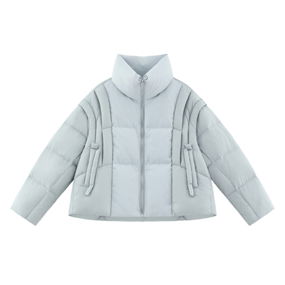 廓形白鸭绒拉链羽绒服