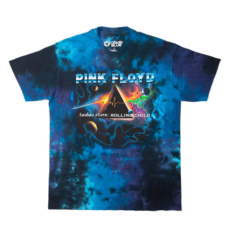 正版pinkfloyd平克摇滚短袖扎染