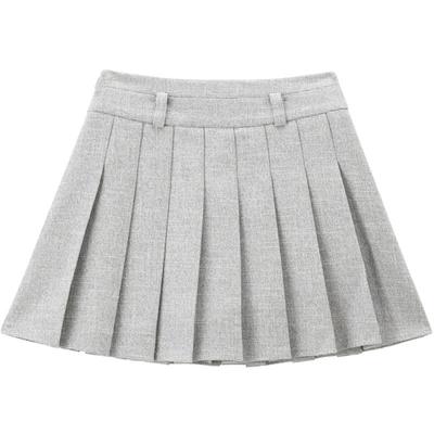 【商场同款】乐町基础肌理百褶裙春新款学院灰色半身裙C2GEF1119*