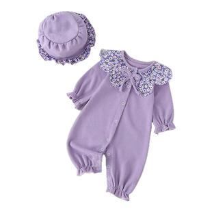 婴儿衣服连体衣纯棉6个月8一岁半周岁女宝宝春装套装夏季秋7长袖9