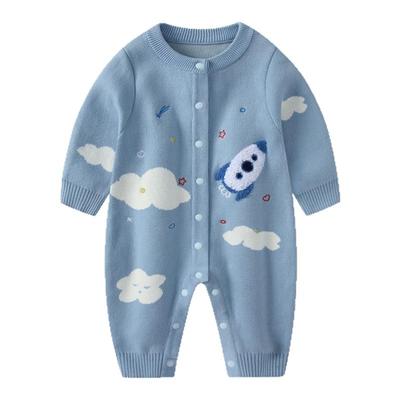 婴儿针织连体衣男宝宝加厚外套