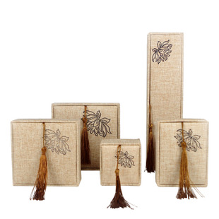 仿古流苏书法翡翠首饰品包装盒 吊坠手镯盒 热销新款植绒锦布