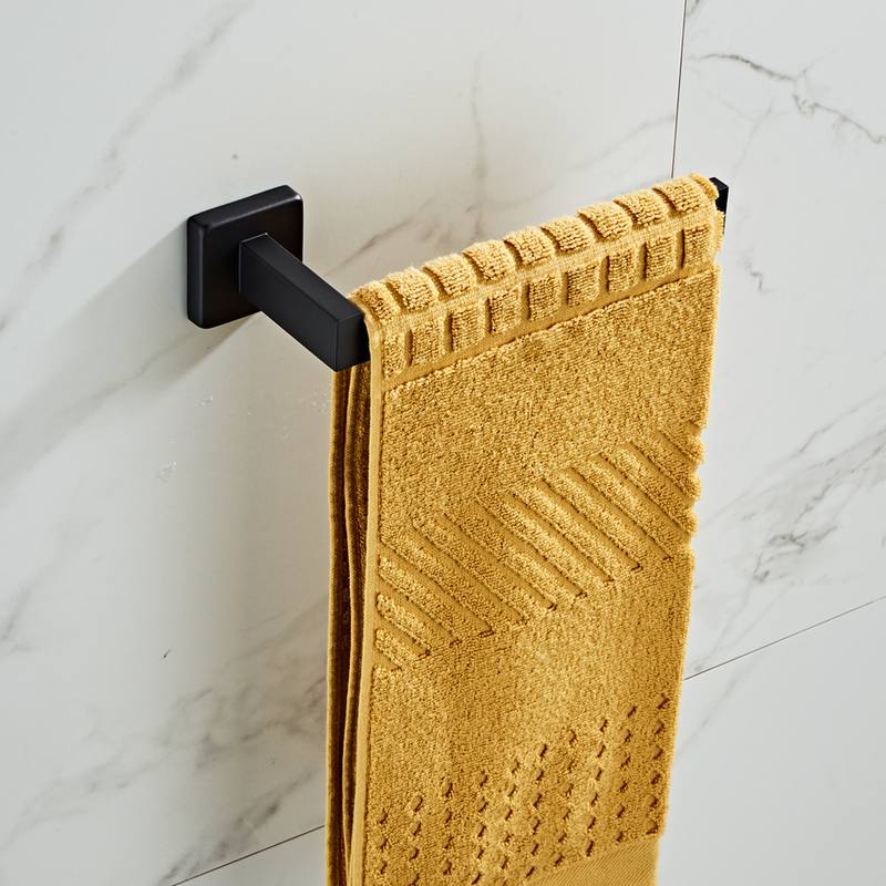 新款直销跨境浴室304不锈钢毛巾架套装黑色卫浴挂件卫生间毛巾杆