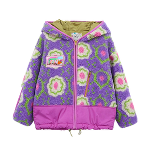 女童摇粒绒外套冬儿童夹棉加厚保暖上衣秋冬童装中大童冬装棉服